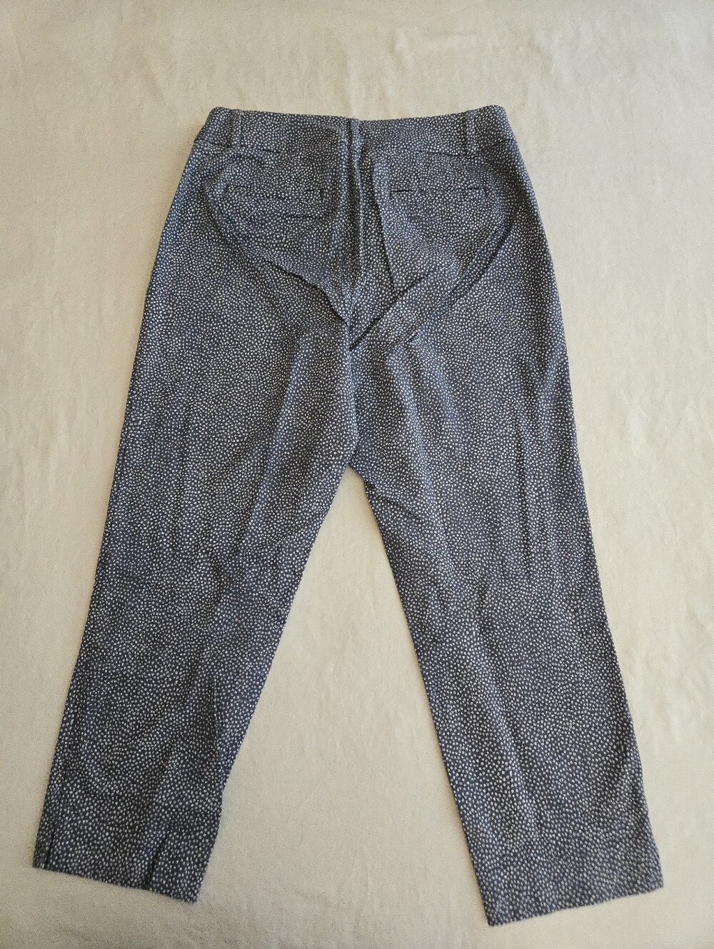 Ann Taylor LOFT Blue White Flecked Riviera Cropped Pants Julie Fit EB4 - Picture 11 of 13